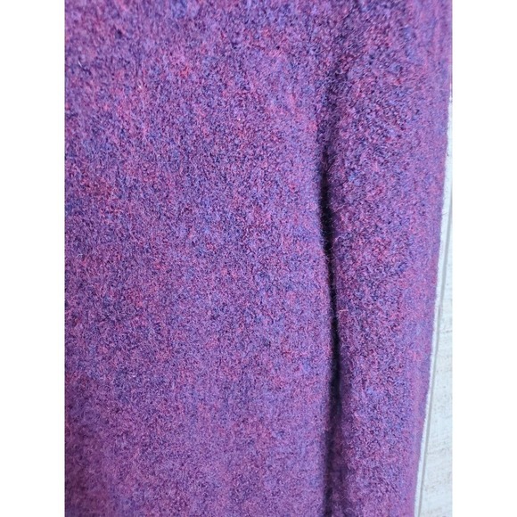 Vtg Laura Ashley Sz Large Pullover Wool Fuzzy Soft Purple Cowl Neck Sweater - Picture 6 of 7